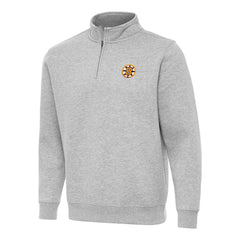 Boston Bruins Antigua Victory Quarter-Zip Pullover Top Heather Gray