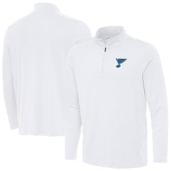 St. Louis Blues Antigua Reprocess Quarter-Zip Pullover White