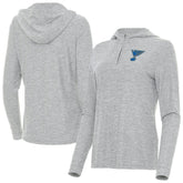 St. Louis Blues Antigua Women's Daybreak Quarter-Zip Hoodie Heather Gray