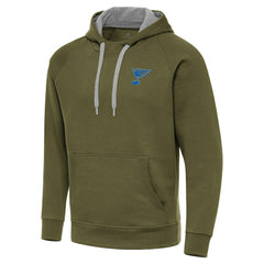 St. Louis Blues Antigua Victory Pullover Hoodie Olive