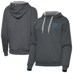 St. Louis Blues Antigua Women's Victory Pullover Hoodie Charcoal