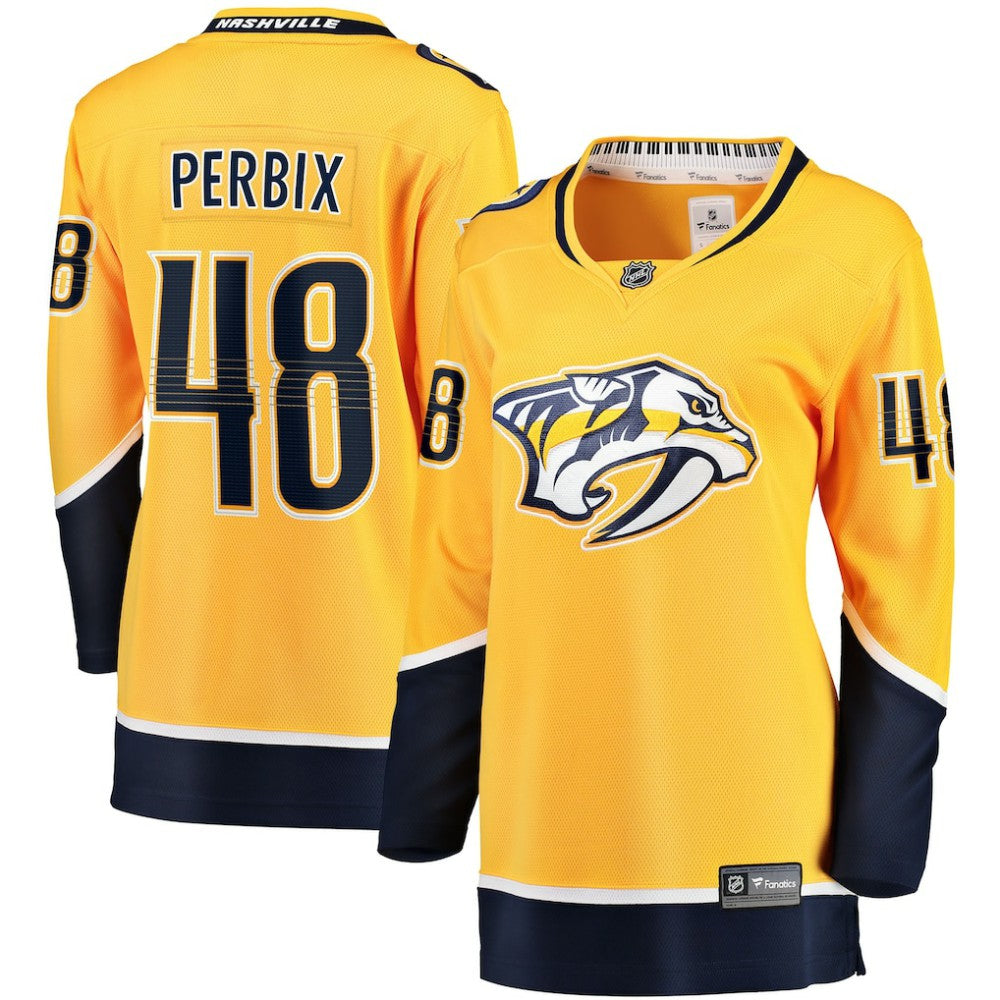 Nick Perbix Nashville Predators Fanatics Women's Home Breakaway Jersey Gold