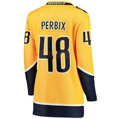 Nick Perbix Nashville Predators Fanatics Women's Home Breakaway Jersey Gold