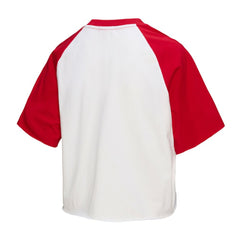 Philadelphia Phillies Women's Cropped Raglan Boxy T-Shirt White | Mitchell & Ness