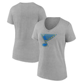 St. Louis Blues Women's Essential V-Neck T-Shirt Gray