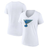 St. Louis Blues Women's Essential V-Neck T-Shirt White