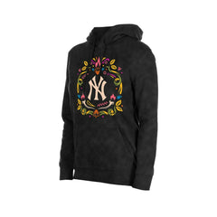 New York Yankees Women's Día de Muertos Mineral Wash Hoodie Sweatshirt Black | New Era