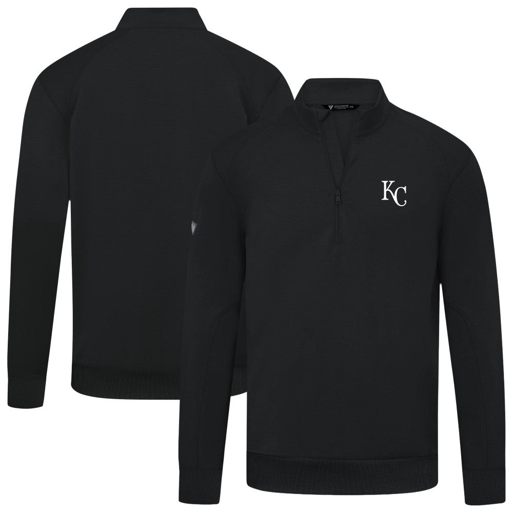 Kansas City Royals Levelwear Upright Insignia Tri-Blend Quarter-Zip Pullover Black
