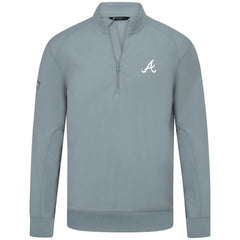 Atlanta Braves Levelwear Upright Insignia Tri-Blend Quarter-Zip Pullover Gray
