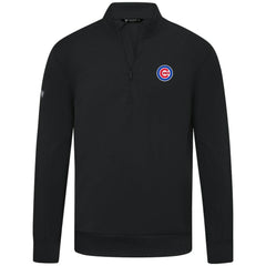 Chicago Cubs Levelwear Upright Insignia Tri-Blend Quarter-Zip Pullover Black