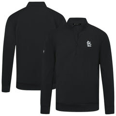 St. Louis Cardinals Levelwear Upright Insignia Tri-Blend Quarter-Zip Pullover Black