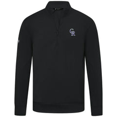 Colorado Rockies Levelwear Upright Insignia Tri-Blend Quarter-Zip Pullover Black