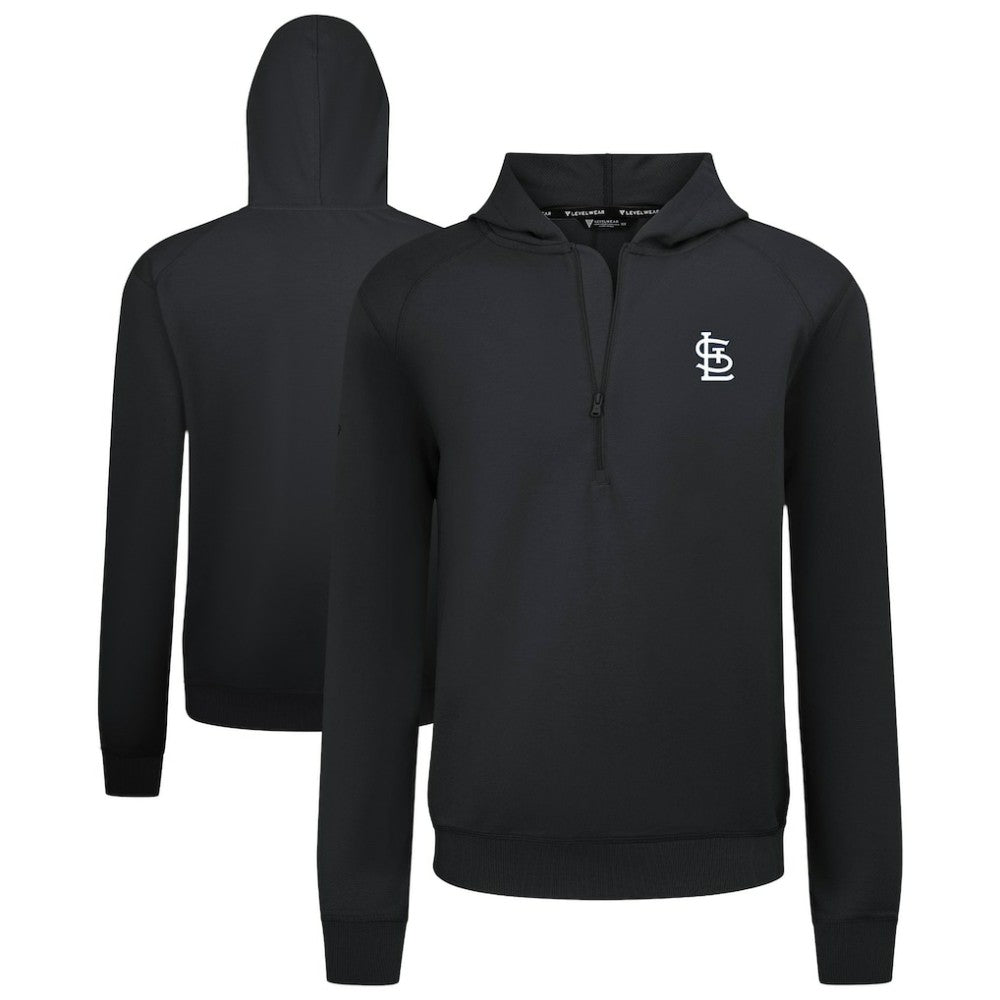 St. Louis Cardinals Levelwear Technic Insignia Quarter-Zip Hoodie Black