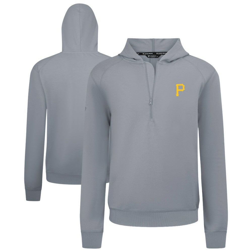 Pittsburgh Pirates Levelwear Technic Insignia Quarter-Zip Hoodie Gray