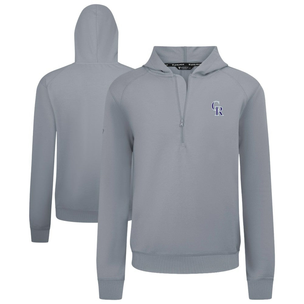 Colorado Rockies Levelwear Technic Insignia Quarter-Zip Hoodie Gray