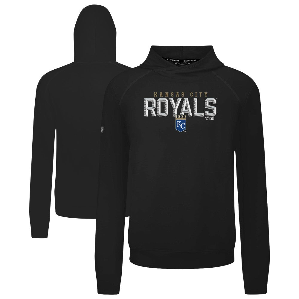 Kansas City Royals Levelwear Mandate Carve Tri-Blend Hoodie Black