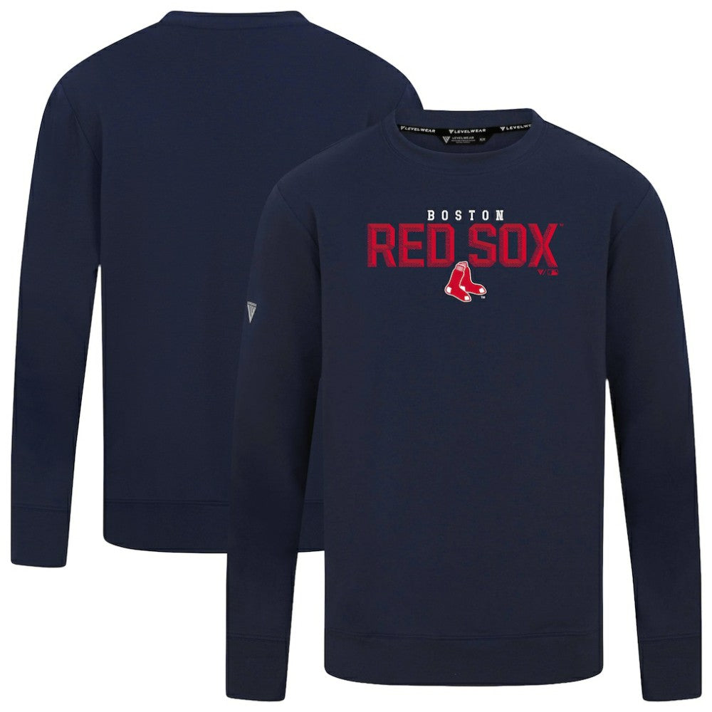 Boston Red Sox Levelwear Mandate Carve Tri-Blend Sweatshirt Navy