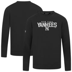 New York Yankees Levelwear Mandate Carve Tri-Blend Sweatshirt Black