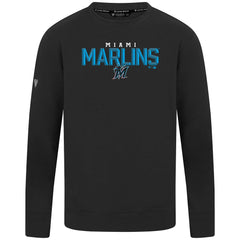 Miami Marlins Levelwear Mandate Carve Tri-Blend Sweatshirt Black