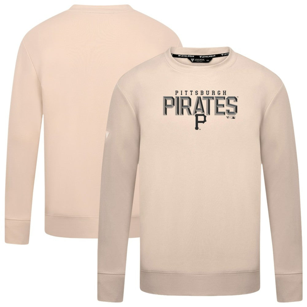 Pittsburgh Pirates Levelwear Mandate Carve Tri-Blend Sweatshirt Khaki