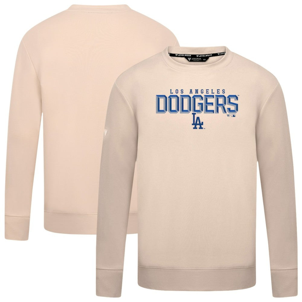 Los Angeles Dodgers Levelwear Mandate Carve Tri-Blend Sweatshirt Khaki