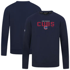 Chicago Cubs Levelwear Mandate Carve Tri-Blend Sweatshirt Navy