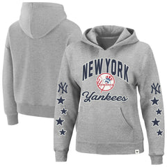 New York Yankees Women's Plus Size Starry Eye Hoodie Heather Gray | 47 brand