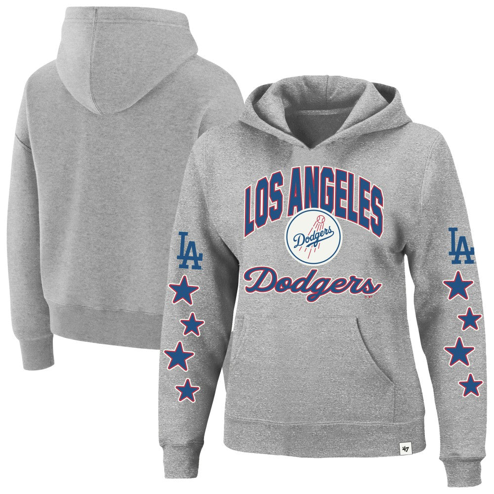 Los Angeles Dodgers Women's Plus Size Starry Eye Hoodie Heather Gray | 47 brand