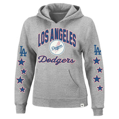 Los Angeles Dodgers Women's Plus Size Starry Eye Hoodie Heather Gray | 47 brand