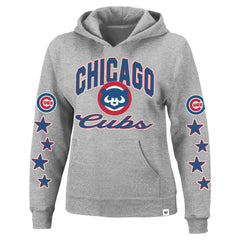 Chicago Cubs Women's Plus Size Starry Eye Hoodie Heather Gray | 47 brand