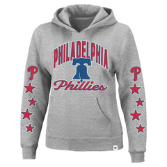 Philadelphia Phillies Women's Plus Size Starry Eye Hoodie Heather Gray | 47 brand