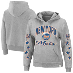 New York Mets Women's Plus Size Starry Eye Hoodie Heather Gray | 47 brand