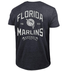 Miami Marlins Champion Vintage 3-Hit Tri-Blend T-Shirt Black