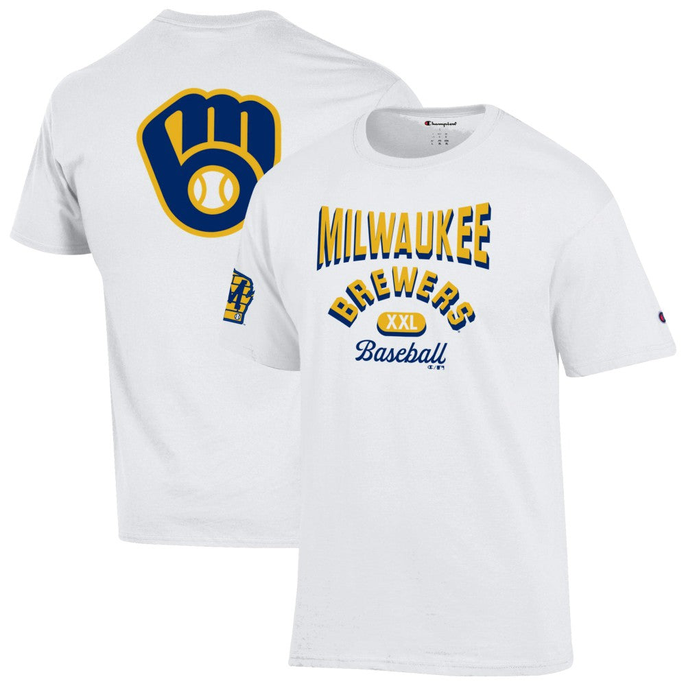 Milwaukee Brewers Champion 3-Hit Jersey T-Shirt White