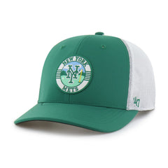 New York Mets Elevated Greens Adjustable Trucker Hat Kelly Green/White | 47 brand