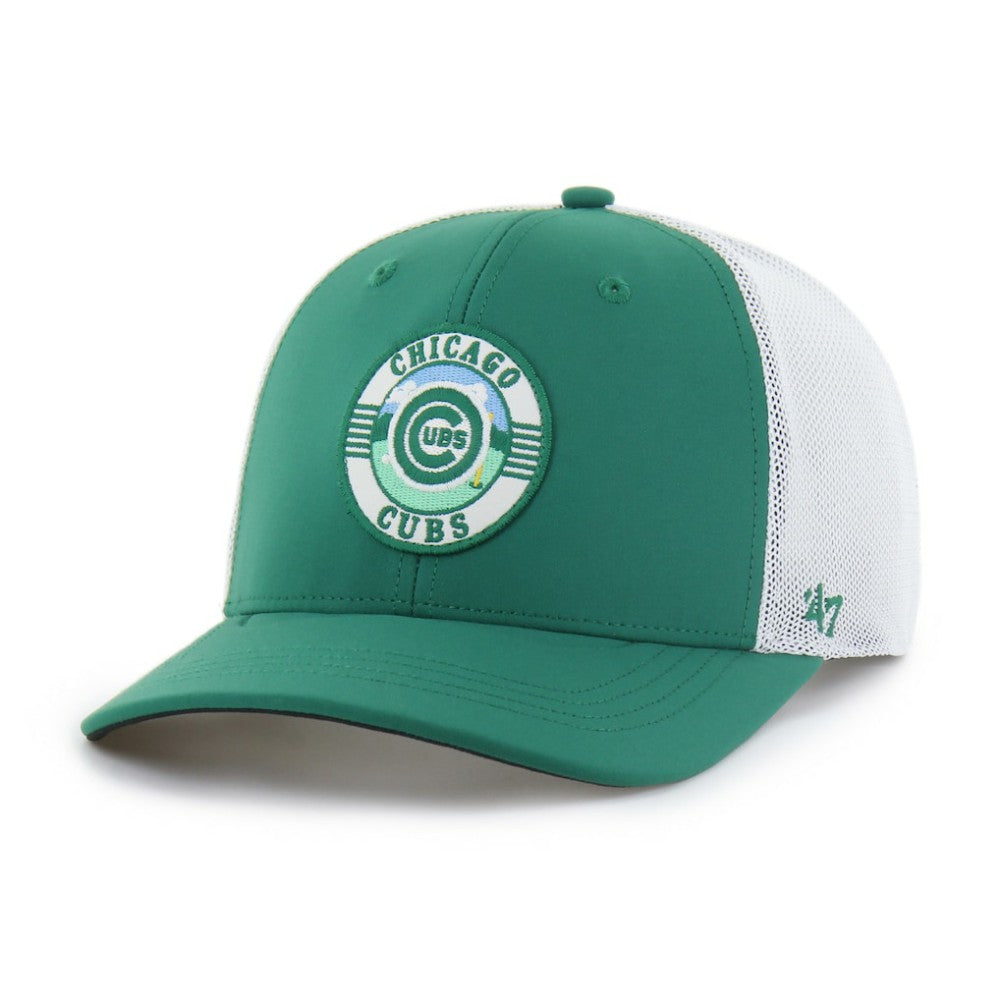 Chicago Cubs Elevated Greens Adjustable Trucker Hat Kelly Green/White | 47 brand