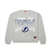 Tampa Bay Lightning Mitchell & Ness Women's Hockey Night Sweatshirt Heather Gray