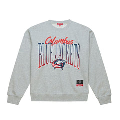 Columbus Blue Jackets Mitchell & Ness Women's Hockey Night Sweatshirt Heather Gray