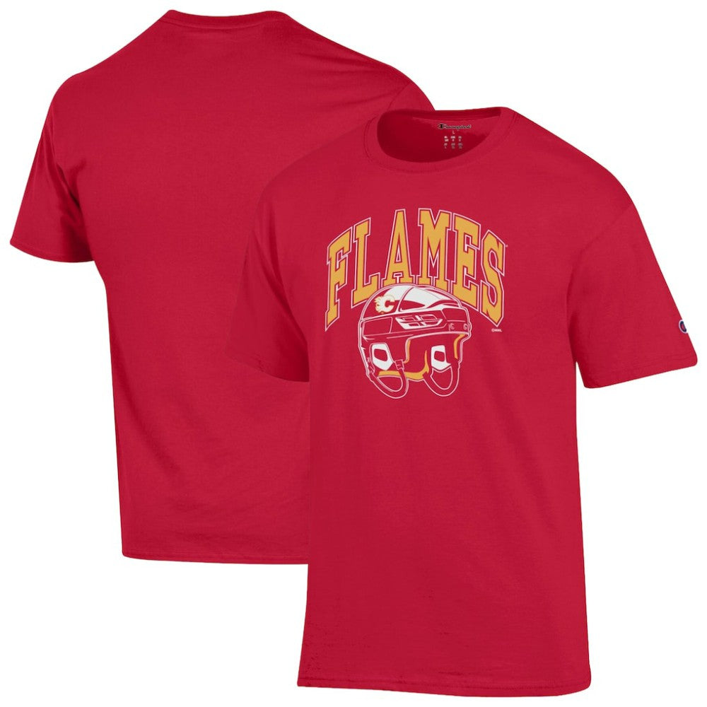 Calgary Flames Champion Helmet T-Shirt Red