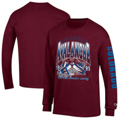 Colorado Avalanche Champion Long Sleeve Jersey T-Shirt Burgundy