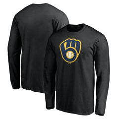 Milwaukee Brewers Team Logo Long Sleeve T-Shirt Black