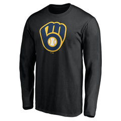 Milwaukee Brewers Team Logo Long Sleeve T-Shirt Black