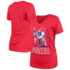 Philadelphia Phillies Women's Little Miss 2 V-Neck T-Shirt Red | New Era