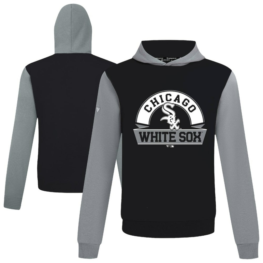 Chicago White Sox Levelwear Throwback Ultimate Banner Arch Hoodie Black