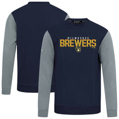 Milwaukee Brewers Levelwear Throwback Ultimate Carve Sweatshirt Navy