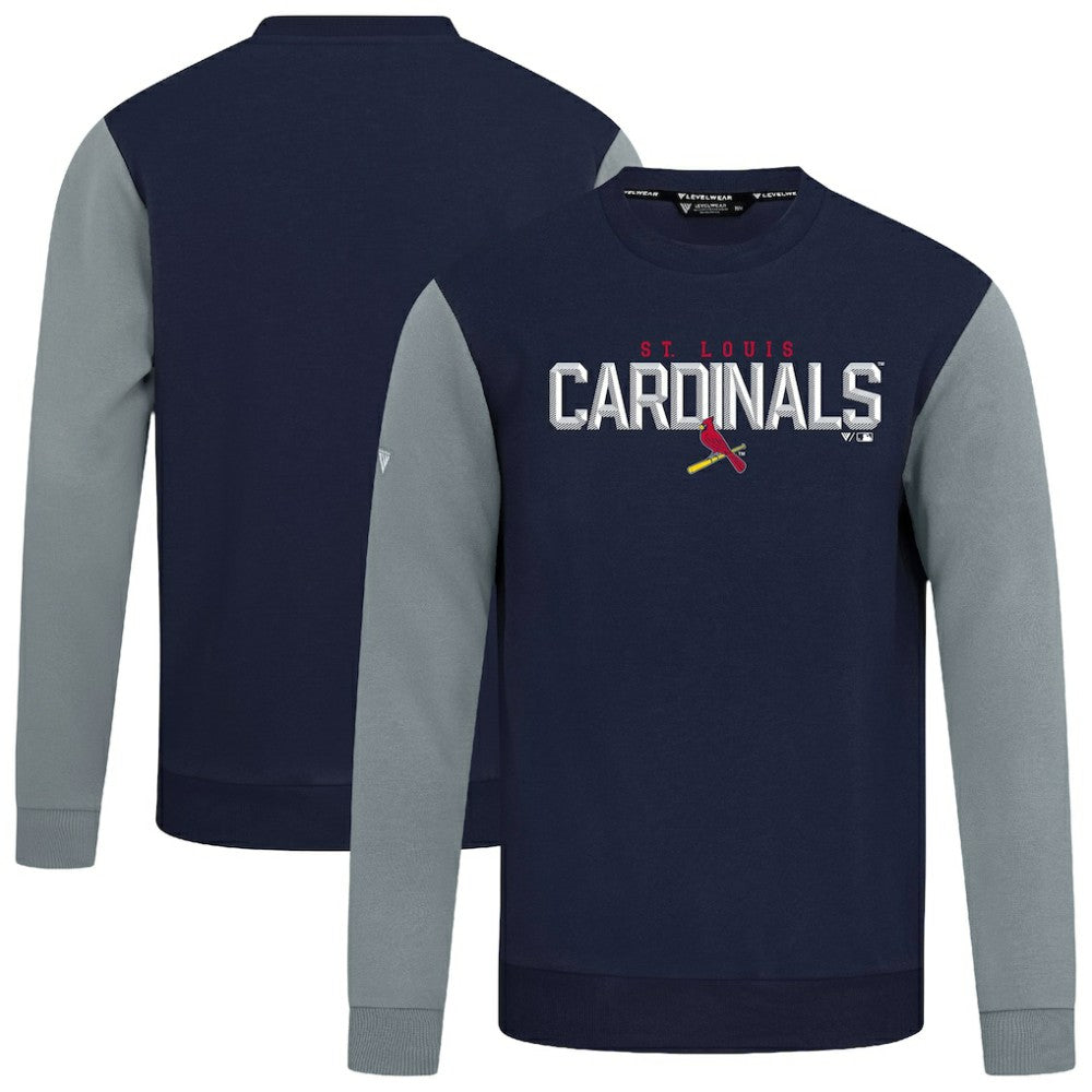 St. Louis Cardinals Levelwear Throwback Ultimate Carve Sweatshirt Navy