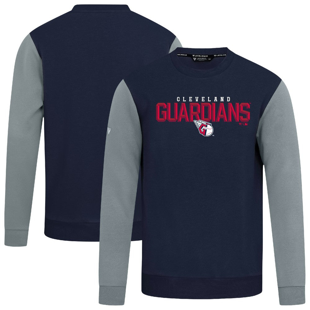 Cleveland Guardians Levelwear Throwback Ultimate Carve Sweatshirt Navy