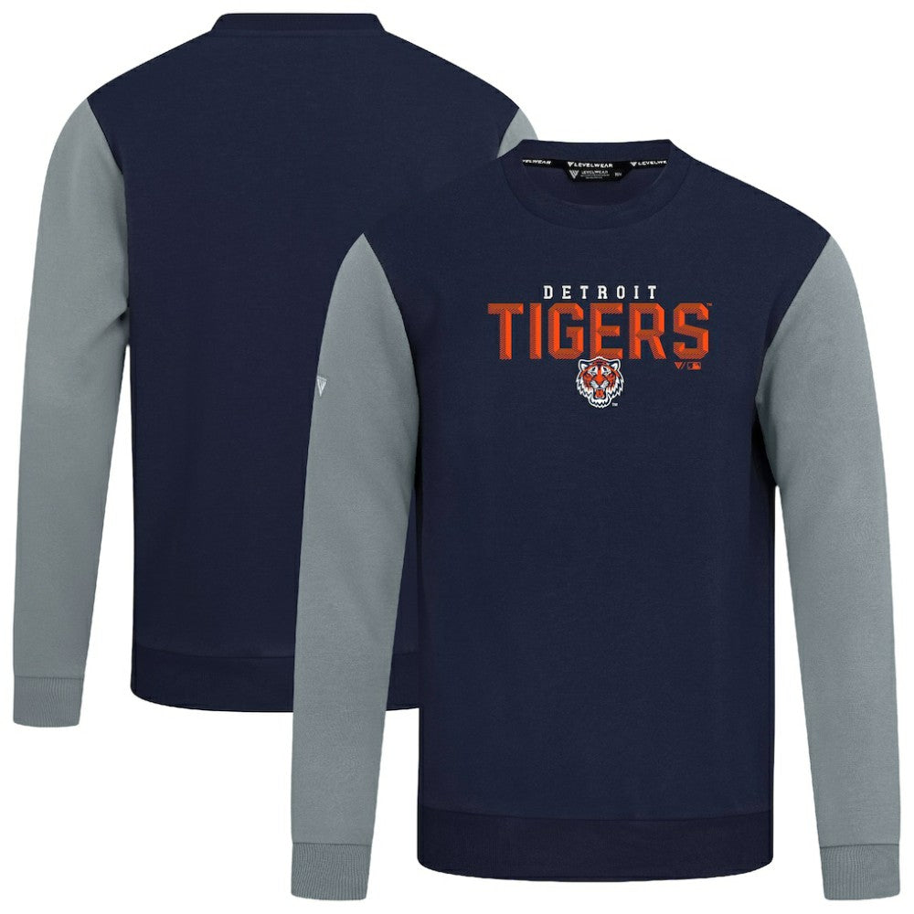Detroit Tigers Levelwear Throwback Ultimate Carve Sweatshirt Navy