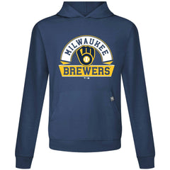 Milwaukee Brewers Levelwear Relay Banner Arch Pullover Hoodie Navy