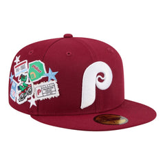 Philadelphia Phillies City Patch 59FIFTY Fitted Hat Burgundy | New Era